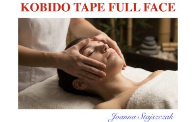 Kurs naturalnego liftingu twarzy Kobido Tape Full Face autorstwa Joanny Stajszczak. Połączenie masażu, tapingu estetycznego i kosmetyków CV Primary Essence.